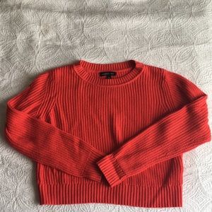 Fire Red Cable Crop Top Sweater